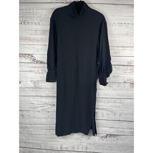 Banana Republic Dress Women's Medium Long Sleeve Mock Neck Side Slit Pockets